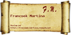 Francsek Martina névjegykártya